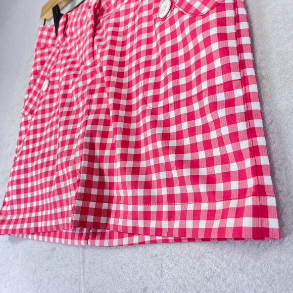 NWOT NIKE Womens M Pink Gingham Dri Fit Golf Skort Performance Inside Pocket - Picture 3 of 11